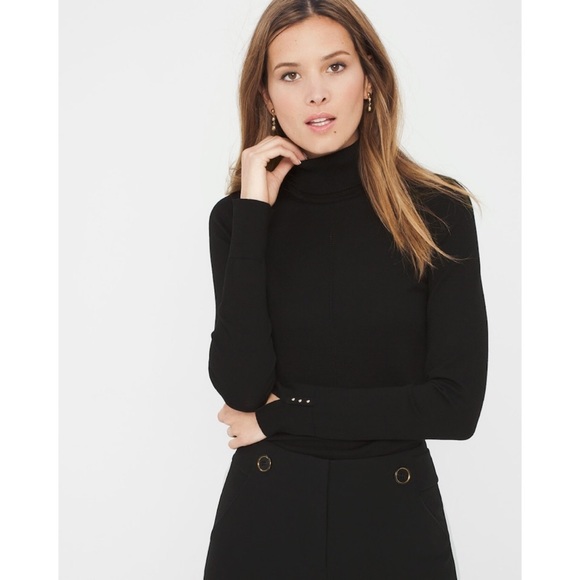 White House Black Market Sweaters - WHBM Pointelle-Detail Turtleneck
